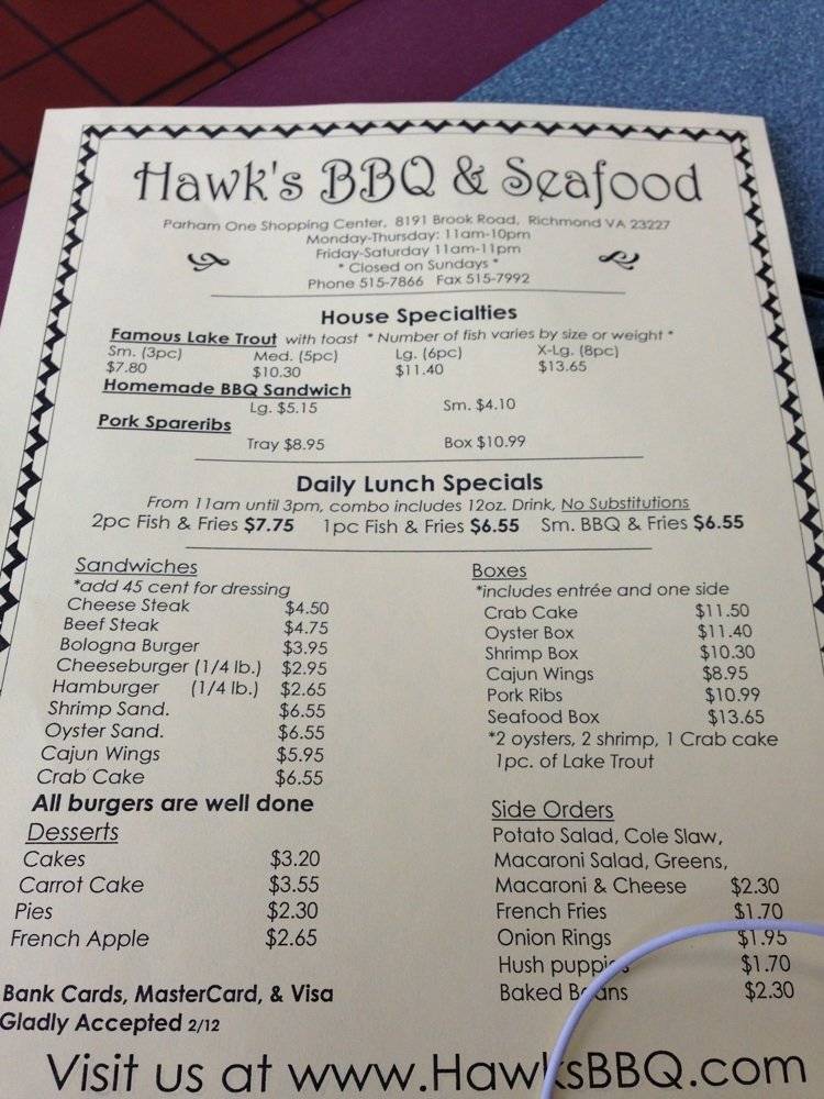 Hawks BBQ South | restaurant | 439 E Belt Blvd, Richmond, VA 23224, USA | 8047294510 OR +1 804-729-4510