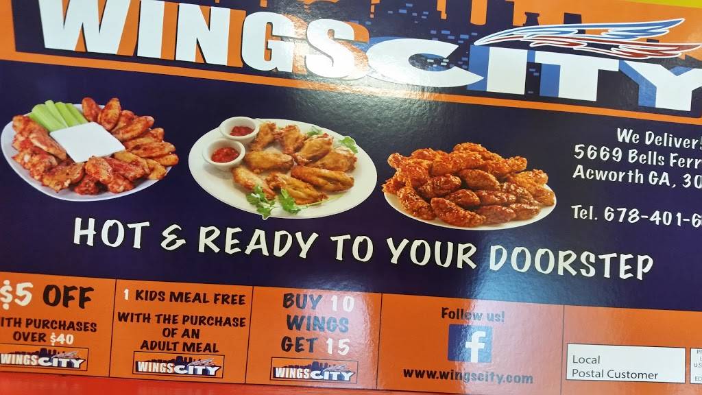 Wing City | restaurant | 5669 Bells Ferry Rd, Acworth, GA 30102, USA | 6784016947 OR +1 678-401-6947
