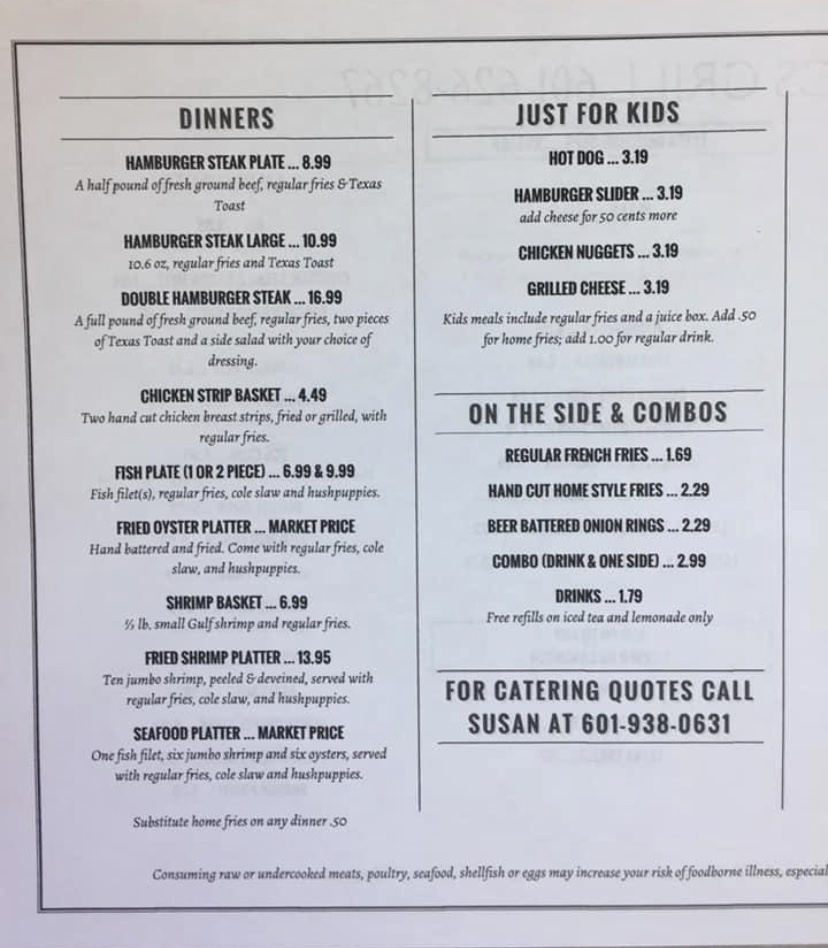 3Cs Grill | restaurant | 9515 Old Hwy 19 N, Collinsville, MS 39325, USA | 6016268267 OR +1 601-626-8267