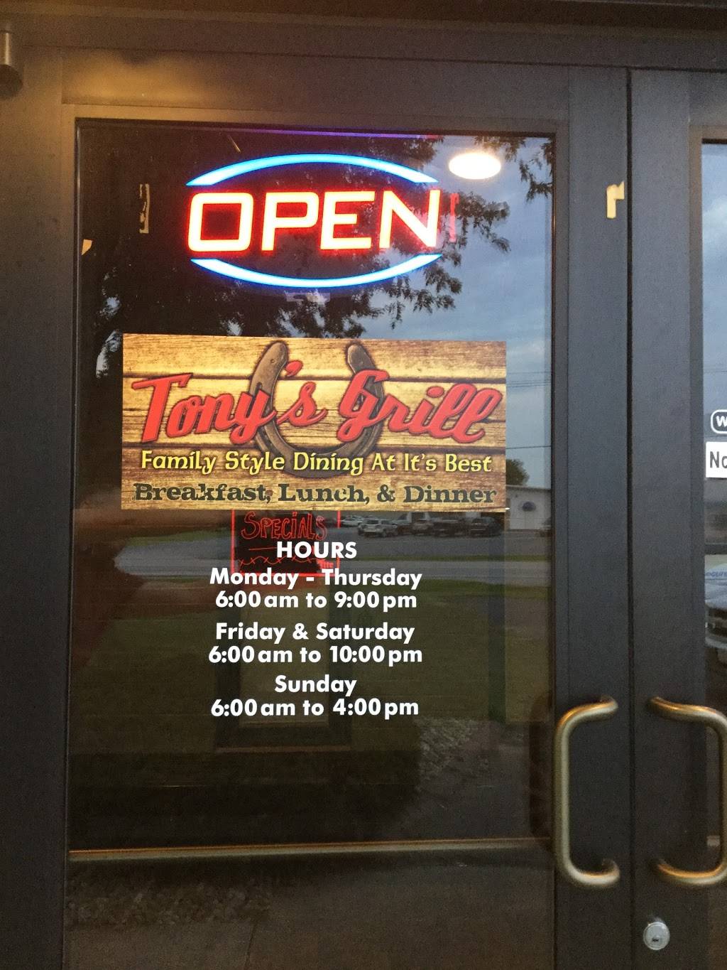 Tonys Grill | restaurant | 835 N, State Rd 25, Rochester, IN 46975, USA | 5742232855 OR +1 574-223-2855