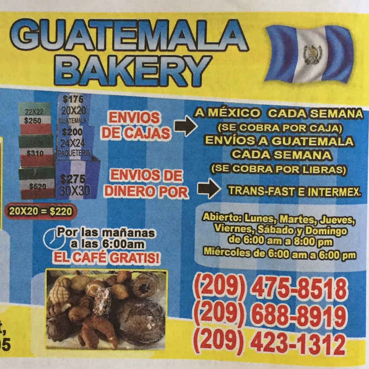 Guatemala bakery | bakery | 2342 E Main St, Stockton, CA 95205, USA | 2094758518 OR +1 209-475-8518
