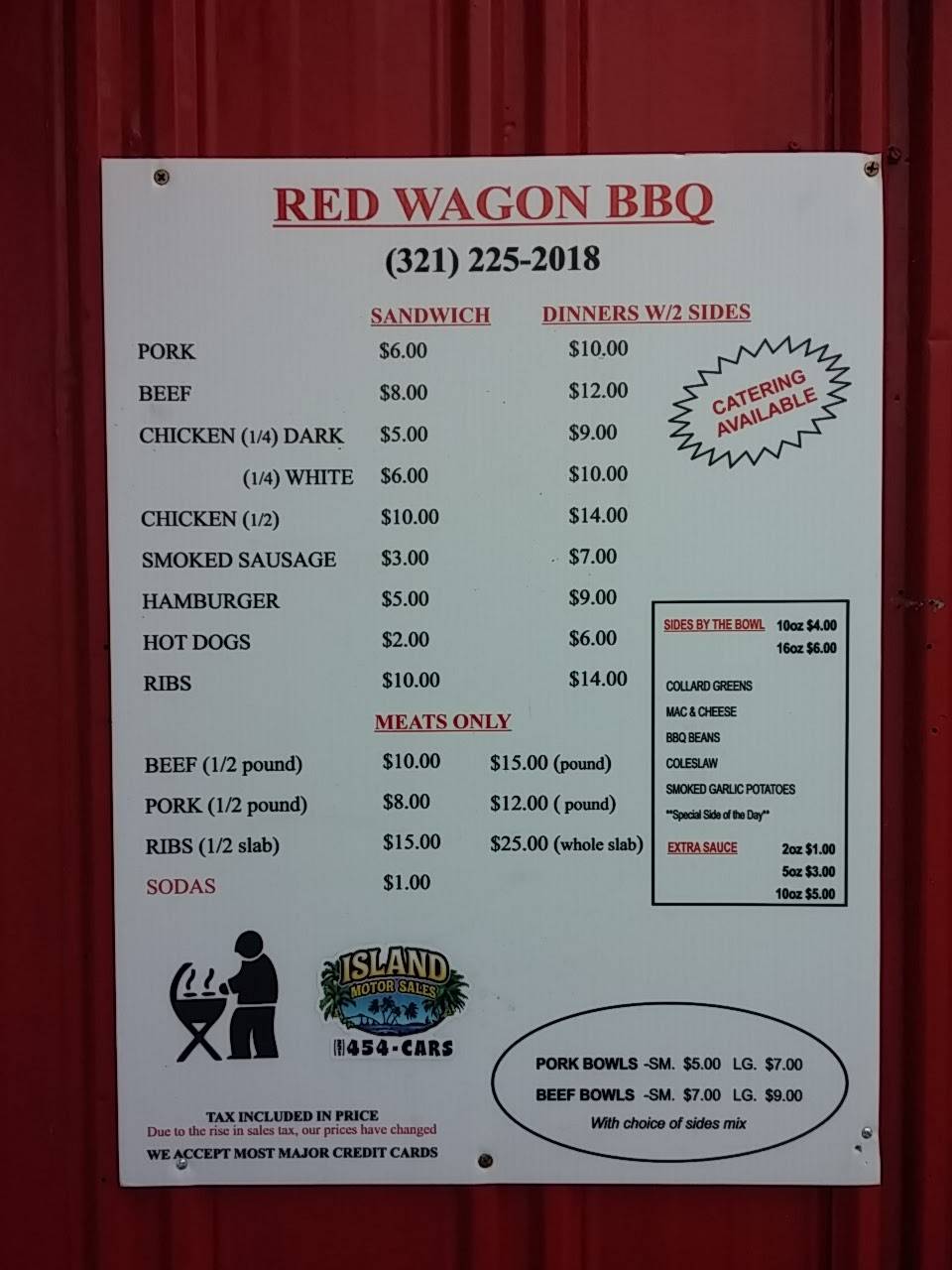 Red Wagon BBQ Shack | restaurant | 2525 N Courtenay Pkwy, Merritt Island, FL 32953, USA | 3212252018 OR +1 321-225-2018