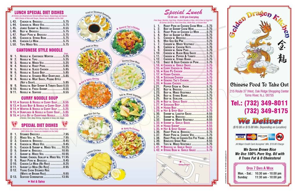 Golden Dragon Kitchen | meal takeaway | 6, 8058, 215 Rte 37 W, Toms River, NJ 08755, USA | 7323498011 OR +1 732-349-8011