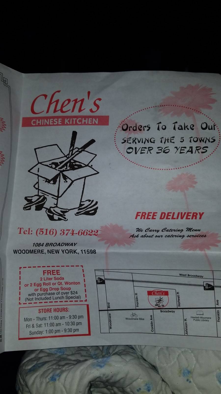 Chens Chinese Kitchen | restaurant | 1084 Broadway, Woodmere, NY 11598, USA | 5163746622 OR +1 516-374-6622