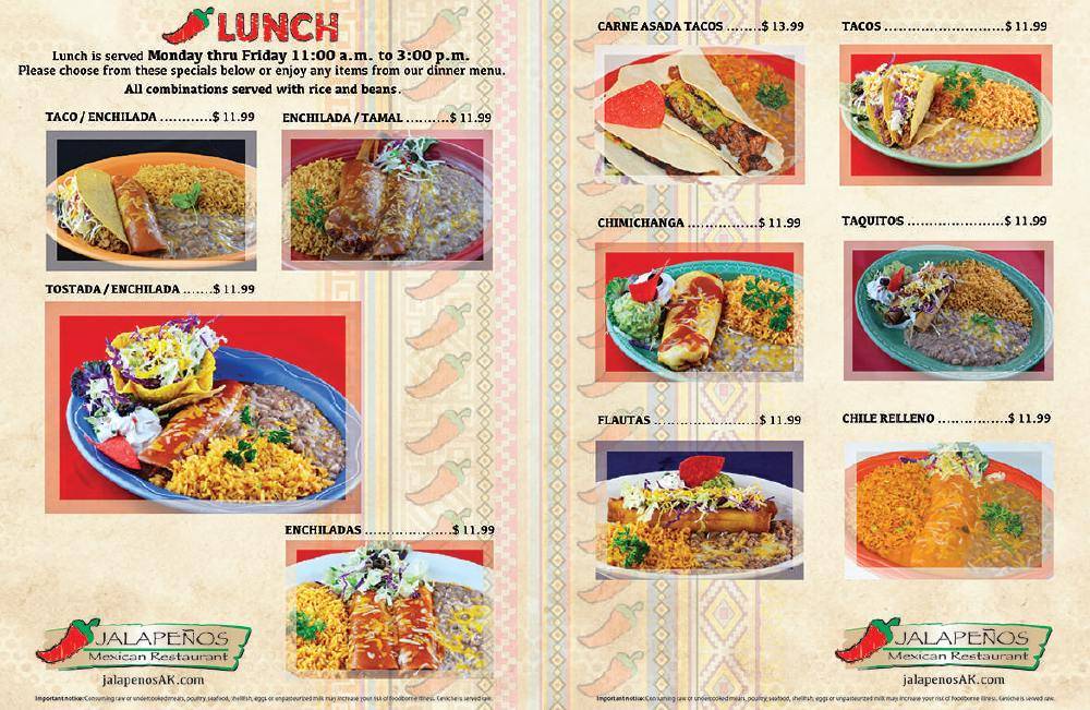 Jalapeños Mexican Restaurant | restaurant | 11401 Old Seward Hwy, Anchorage, AK 99515, USA | 9073494112 OR +1 907-349-4112