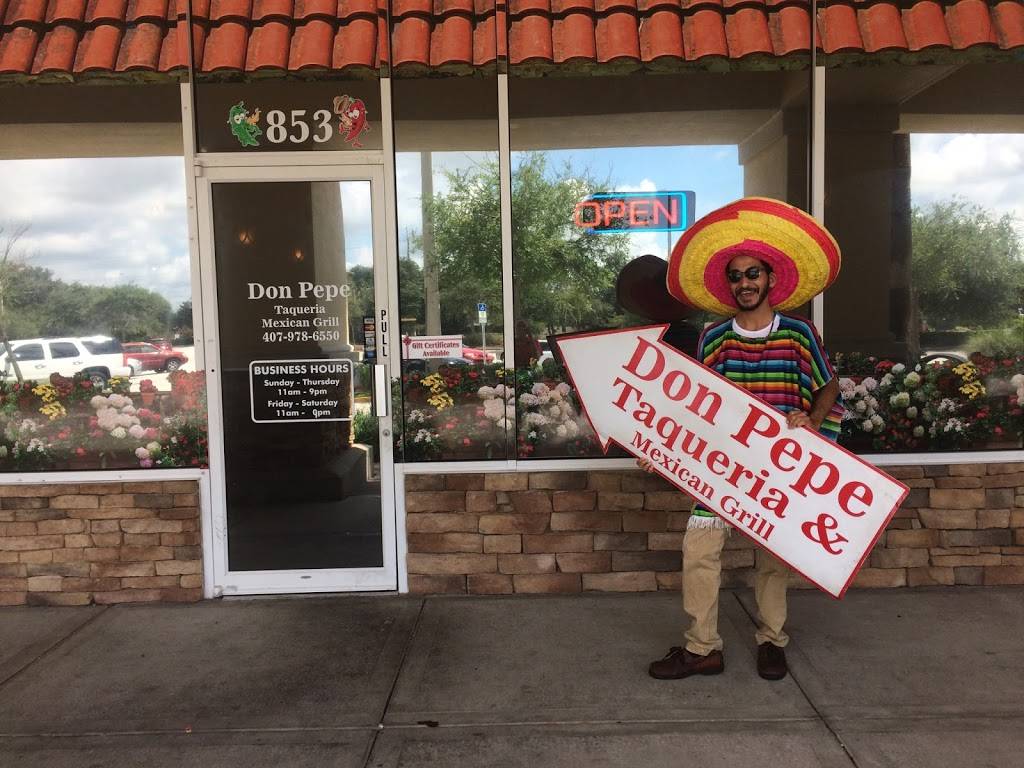 Don Pepe Tequila Mexican Restaurant | restaurant | 853 Cypress Pkwy, Poinciana, FL 34758, USA | 4079786550 OR +1 407-978-6550