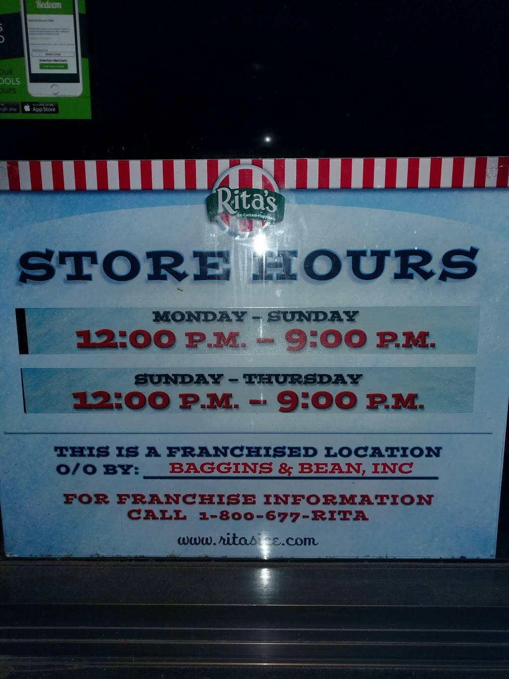 Ritas Italian Ice & Frozen Custard | restaurant | 1182 S Main St, Salinas, CA 93901, USA | 8312404654 OR +1 831-240-4654