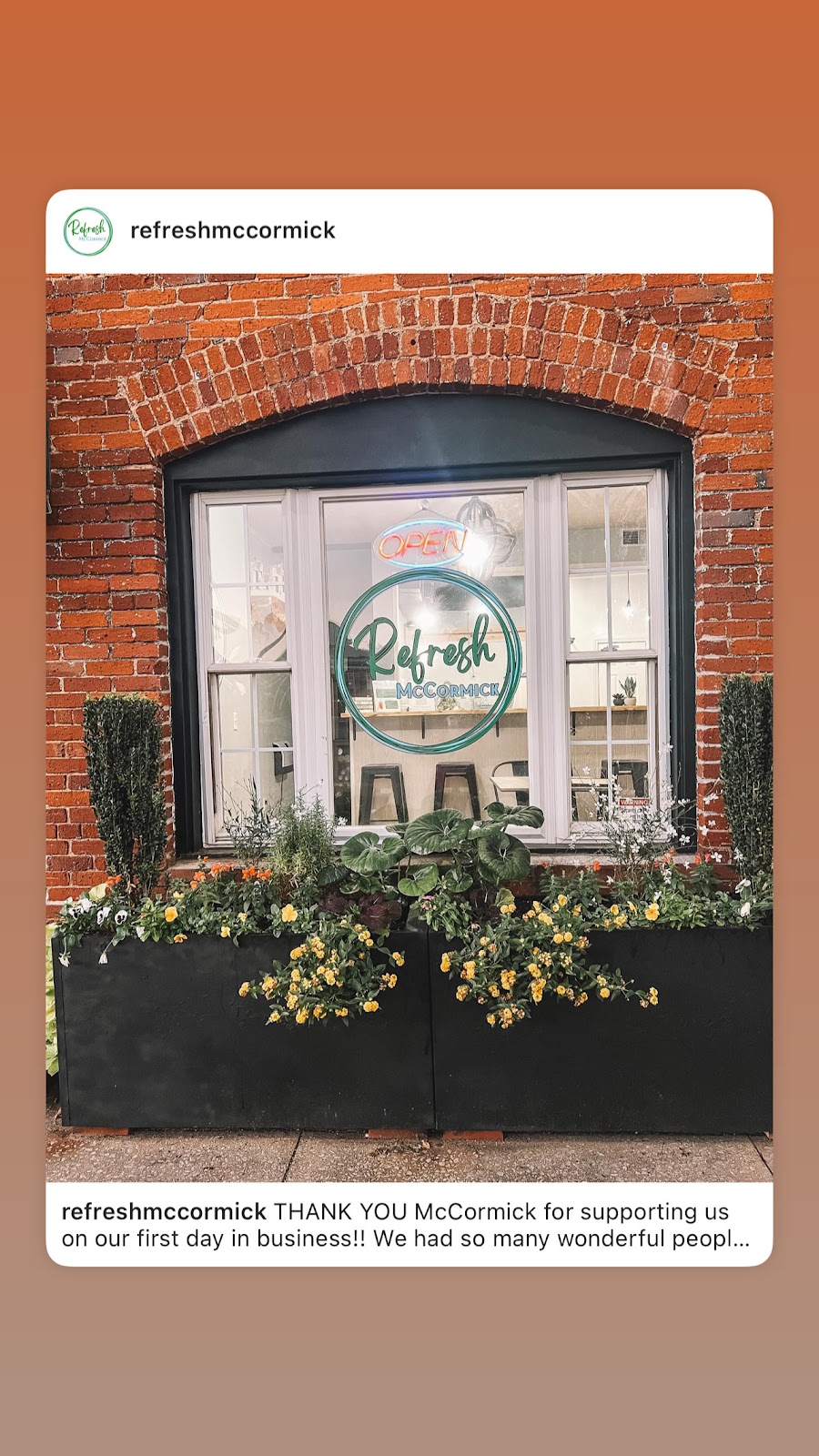 Refresh McCormick | restaurant | 115 S Pine St, McCormick, SC 29835, USA | 8648224444 OR +1 864-822-4444