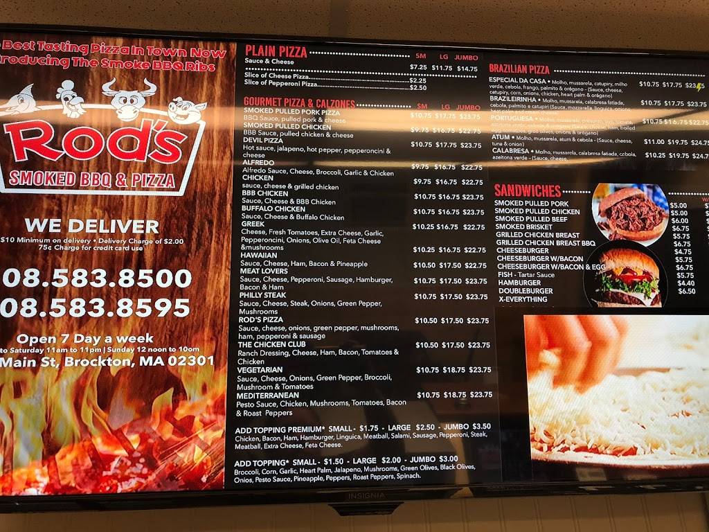 Rods Pizzeria | restaurant | 567 N Main St, Brockton, MA 02301, USA | 5085838500 OR +1 508-583-8500
