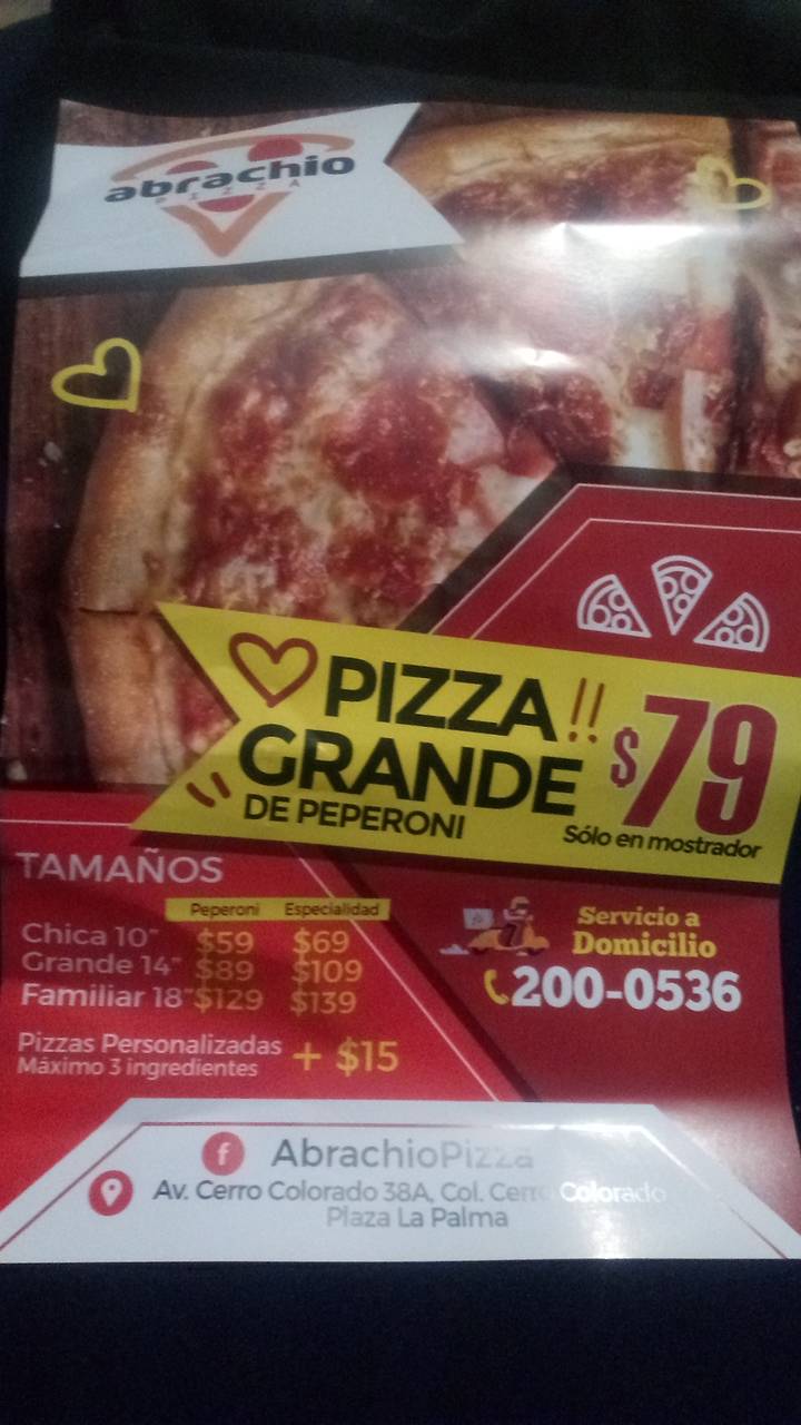 Abrachio Pizza | restaurant | Cerro Colorado 38-A, Cerro Colorado 2da Secion, 22223 Tijuana, B.C., Mexico | 016642000536 OR +52 664 200 0536