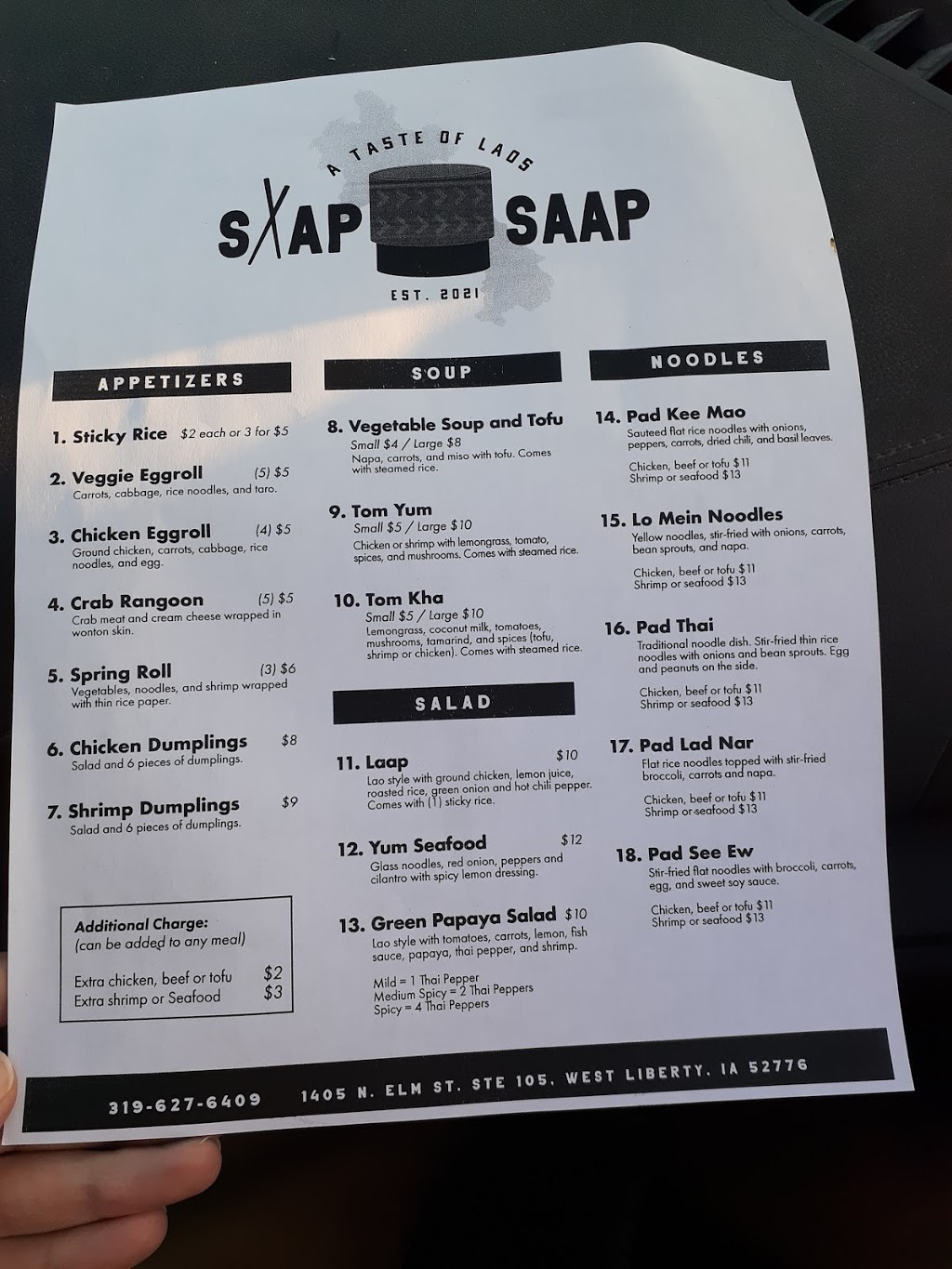 Saap Saap | restaurant | 1405 N Elm St STE 105, West Liberty, IA 52776, USA | 3196276409 OR +1 319-627-6409
