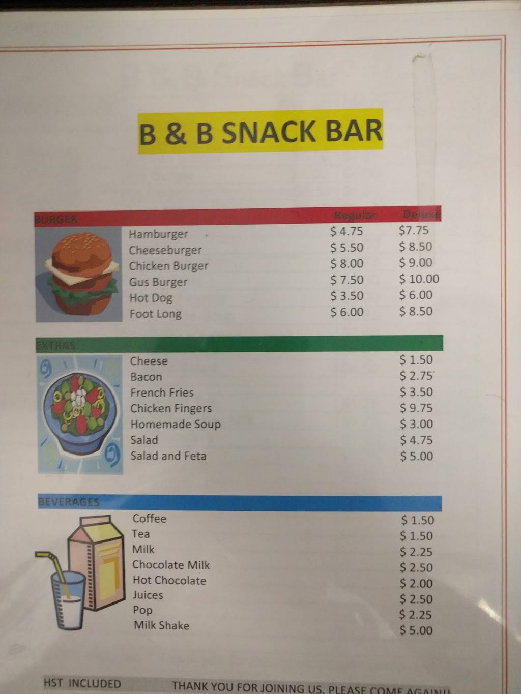 B & B Snack Bar | restaurant | 529 Pall Mall St, London, ON N5Y 2Z5, Canada | 5194339719 OR +1 519-433-9719