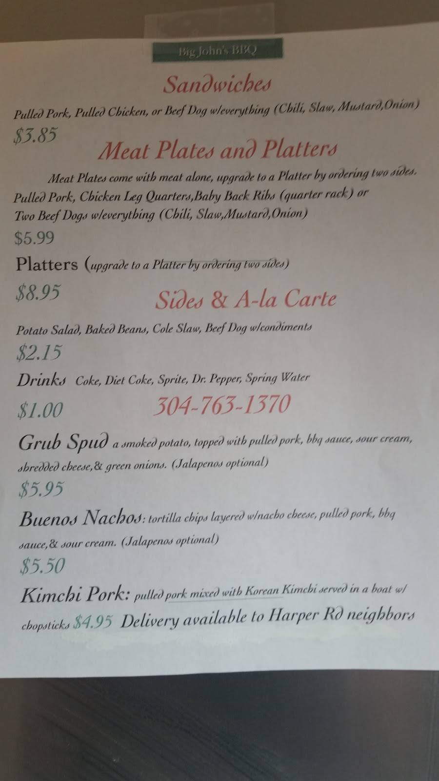 Big Johns BBQ Closed For Winter | restaurant | 1711 Harper Rd, Beckley, WV 25801, USA | 3047631370 OR +1 304-763-1370