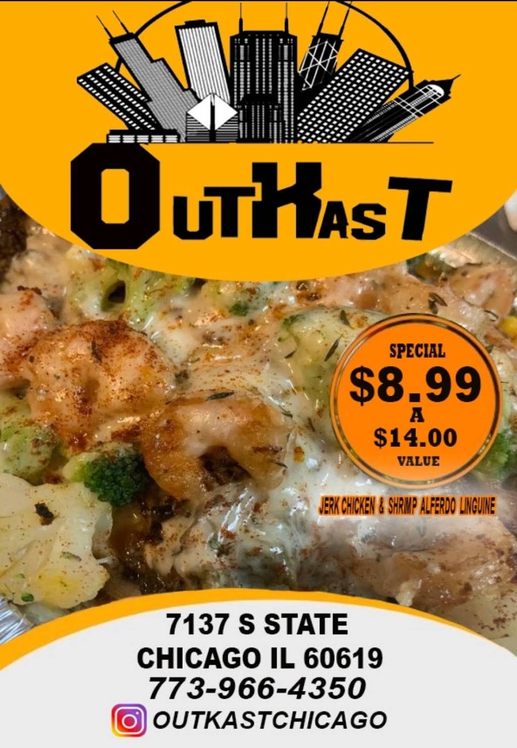 OutKast | restaurant | 7137 S State St, Chicago, IL 60619, USA | 7739664350 OR +1 773-966-4350