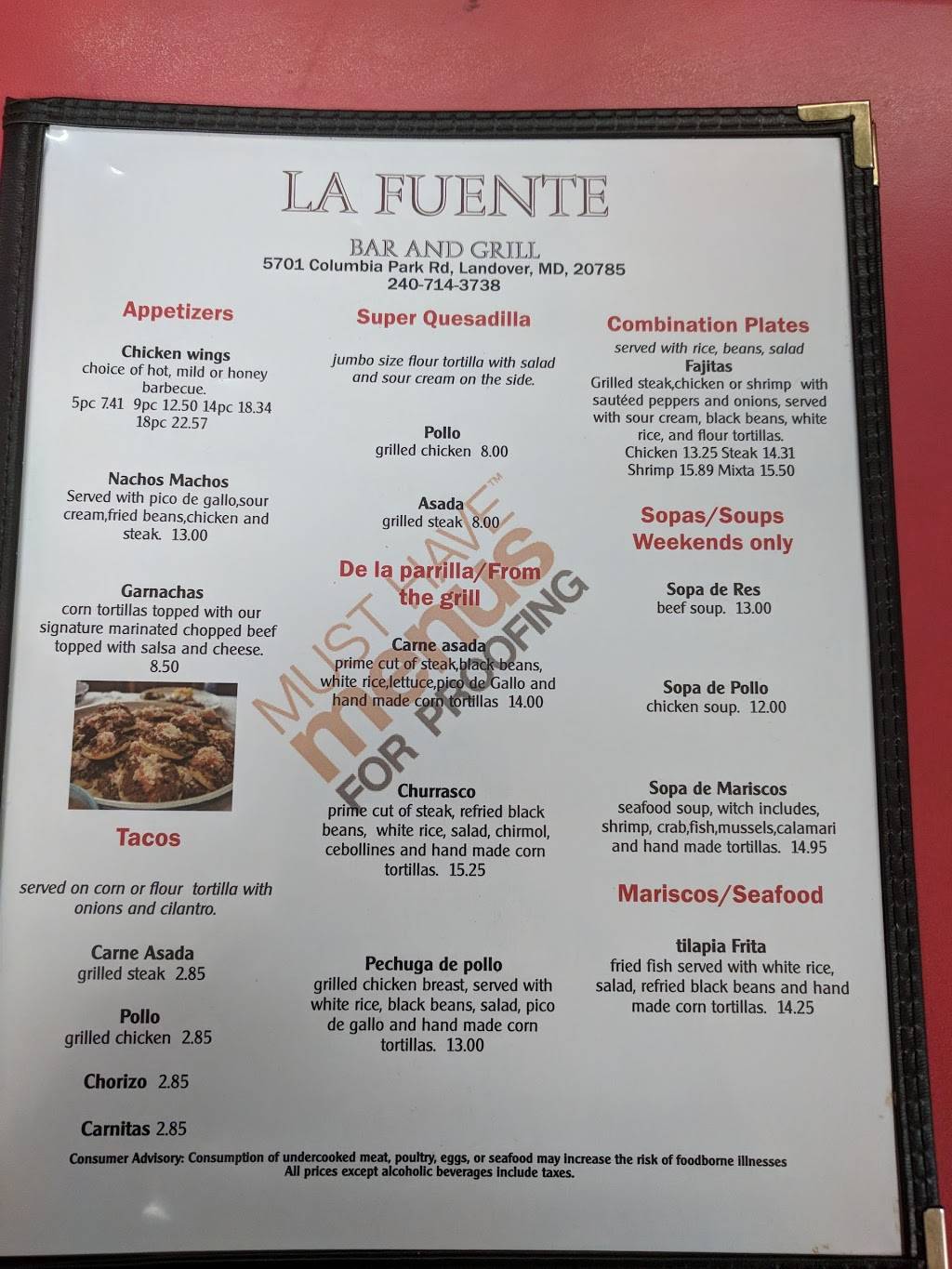 La Fuente | restaurant | 5701 Columbia Park Rd, Landover, MD 20785, USA | 2408253191 OR +1 240-825-3191