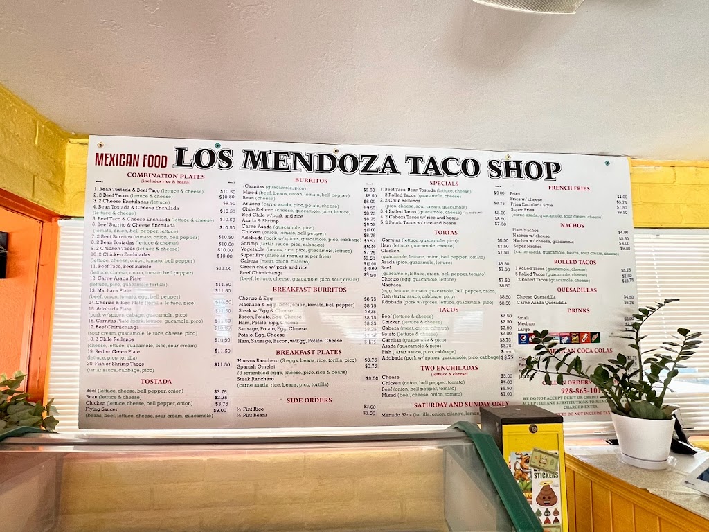 Los Mendoza Taco Shop | restaurant | Clifton, AZ 85540, USA | 9288651010 OR +1 928-865-1010