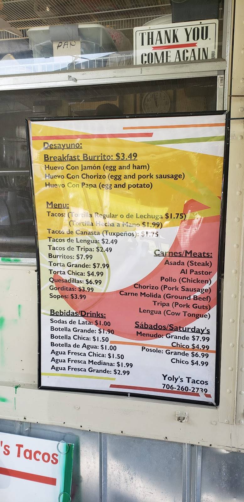 Yoly’s Tacos | restaurant | 2505 Antioch Rd, Dalton, GA 30721, USA | 7062602739 OR +1 706-260-2739