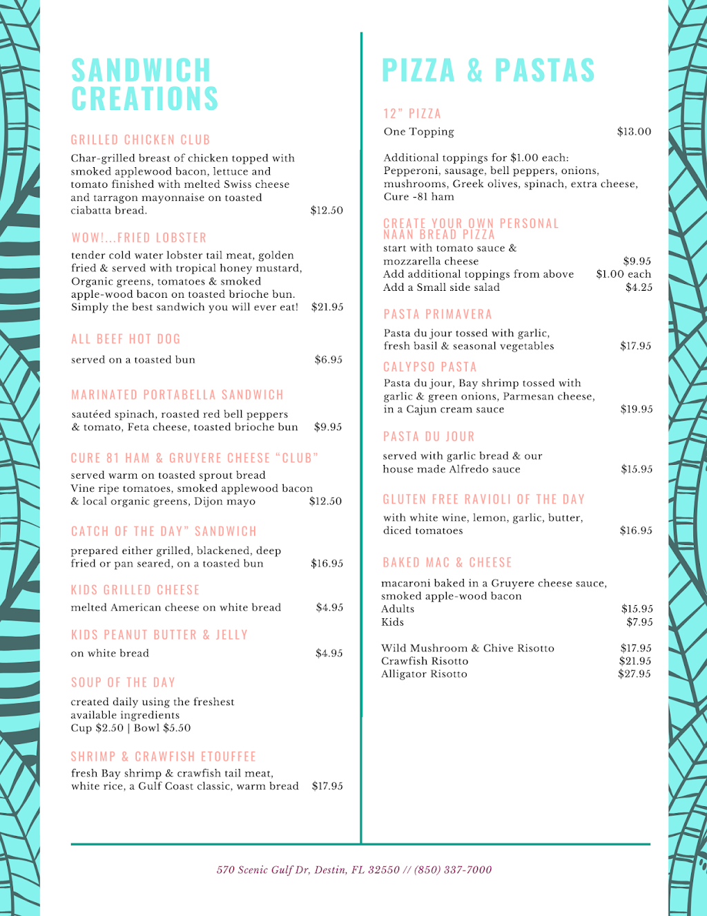 Calypso Cafe | restaurant | 570 Scenic Gulf Dr, Miramar Beach, FL 32550, USA | 8503377000 OR +1 850-337-7000