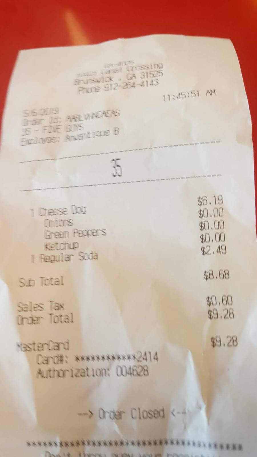 Five Guys Burgers and Fries | restaurant | 10425 Canal Rd, Brunswick, GA 31525, USA | 9122644143 OR +1 912-264-4143