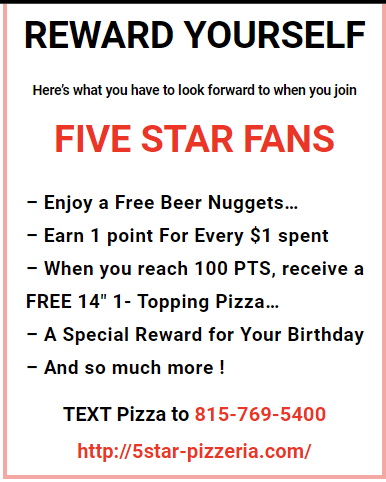 Five Star Pizzeria | restaurant | 1019 N Seminary Ave, Woodstock, IL 60098, USA | 8153341313 OR +1 815-334-1313