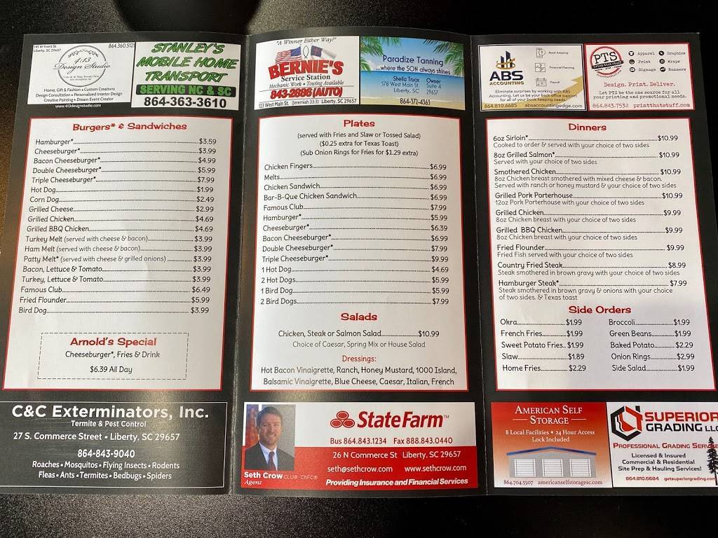 Arnolds Famous Hamburgers | restaurant | 7252 Moorefield Memorial Hwy, Liberty, SC 29657, USA | 8643724052 OR +1 864-372-4052