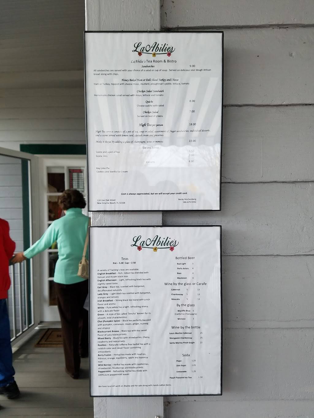 LaAbilies Tea Room and Bistro | restaurant | 114 Live Oak St, New Smyrna Beach, FL 32168, USA | 3866799392 OR +1 386-679-9392