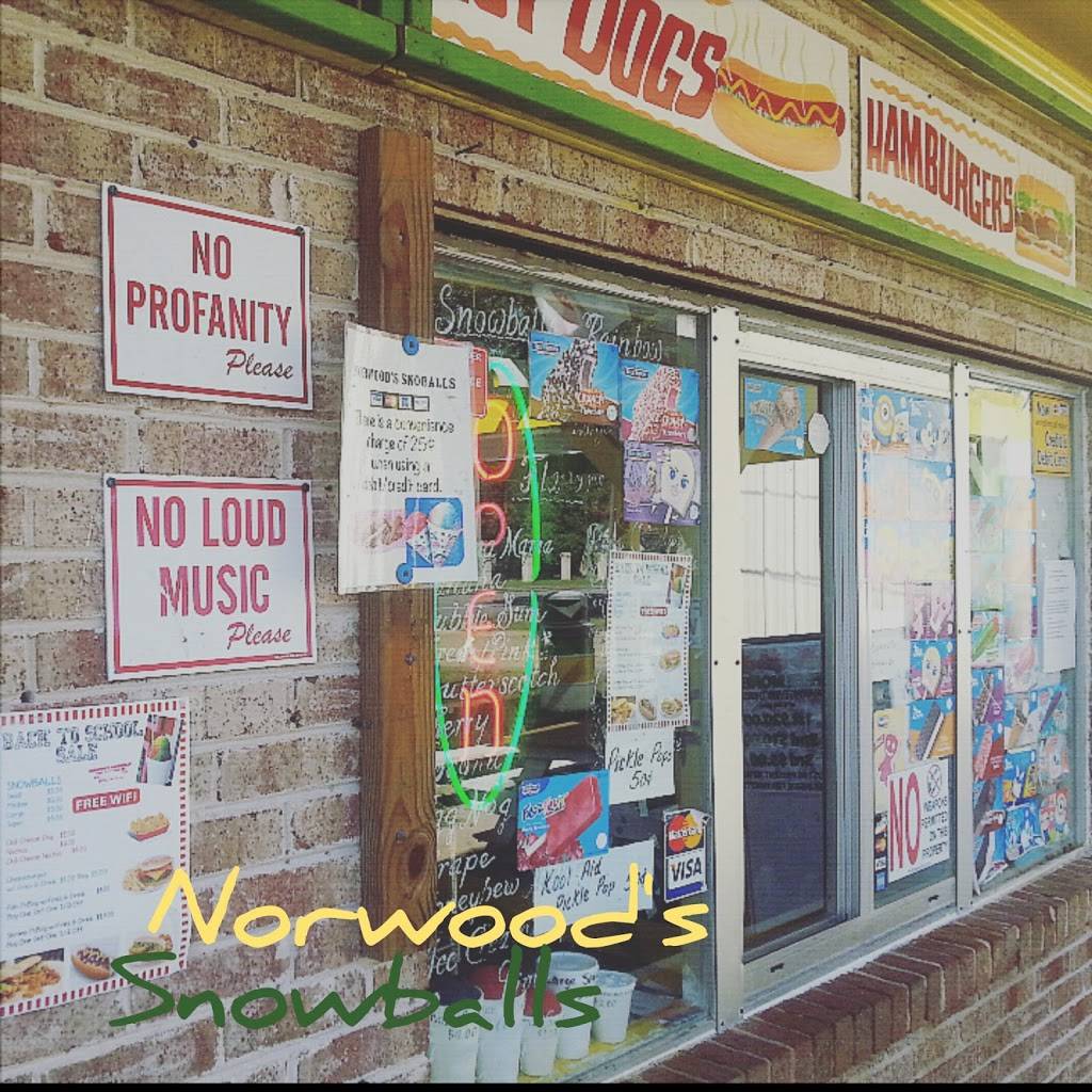 Norwoods Snowballs | restaurant | 1901 Ladnier Rd, Gautier, MS 39553, USA | 2284715194 OR +1 228-471-5194