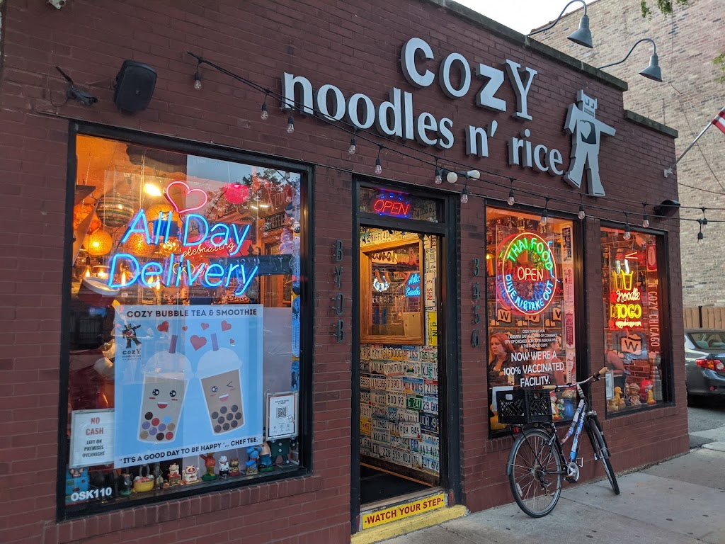 Cozy Noodles n Rice | restaurant | 3456 N Sheffield Ave, Chicago, IL 60657, USA | 7733270100 OR +1 773-327-0100