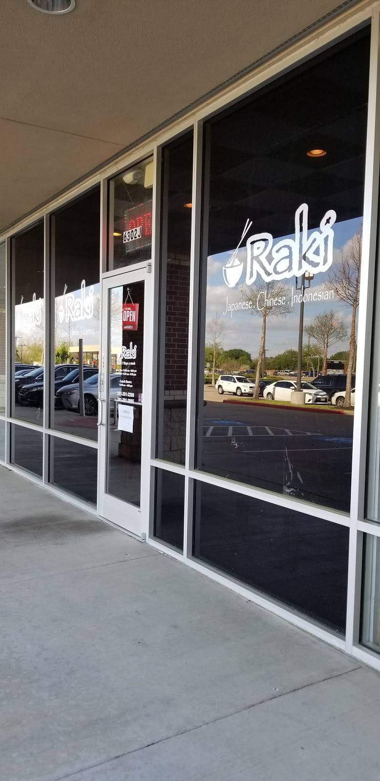 Raki | restaurant | 6302 Hwy 6 Ste J, Missouri City, TX 77459, USA | 2812612288 OR +1 281-261-2288