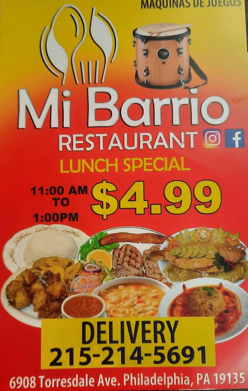 Mi Barrio | restaurant | 6908 Torresdale Ave, Philadelphia, PA 19135, USA | 2152145691 OR +1 215-214-5691