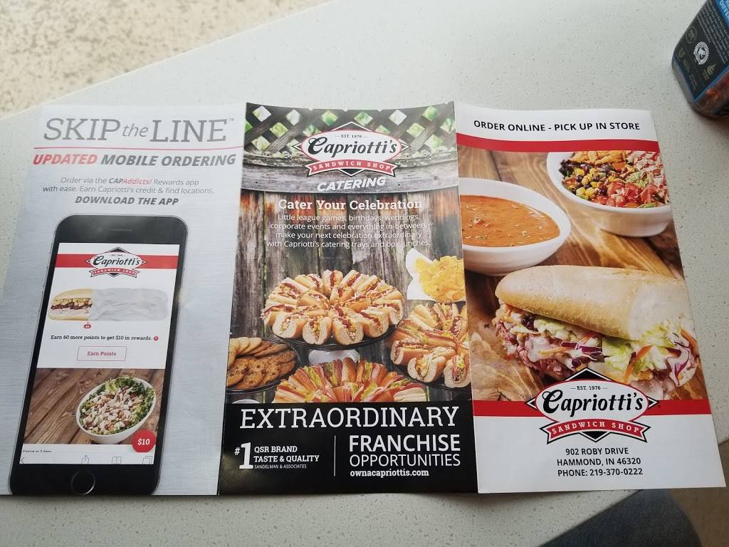 Capriottis | restaurant | 902 Roby Dr, Hammond, IN 46320, USA | 2193700222 OR +1 219-370-0222