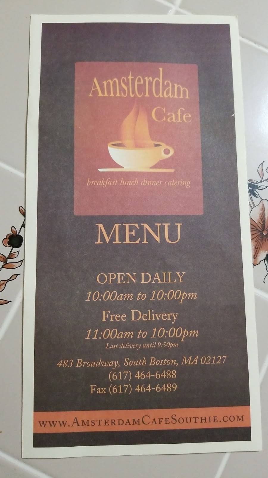 Amsterdam Cafe | cafe | 483 E Broadway, South Boston, MA 02127, USA | 6174646488 OR +1 617-464-6488