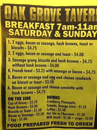 Oak Grove Tavern | restaurant | 8340 Alkire Rd, Galloway, OH 43119, USA | 6148789704 OR +1 614-878-9704