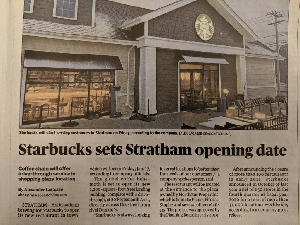 Starbucks | cafe | 20 Portsmouth Ave, Stratham, NH 03885, USA | 6035198688 OR +1 603-519-8688