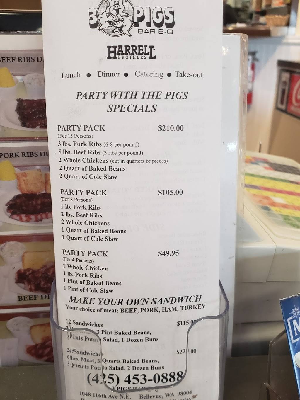 3 Pigs Bar B-Q | restaurant | 1048 116th Ave NE #150, Bellevue, WA 98004, USA | 4254530888 OR +1 425-453-0888