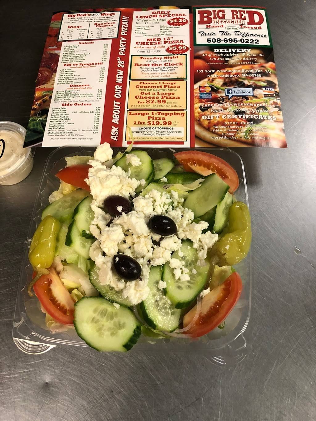 Big Red Pizzeria | restaurant | 153 N Washington St, North Attleborough, MA 02760, USA | 5086950222 OR +1 508-695-0222