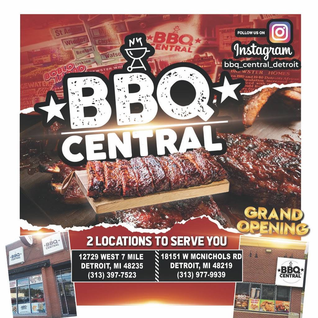 BBQ CENTRAL | restaurant | 18151 W McNichols Rd, Detroit, MI 48219, USA | 3139779939 OR +1 313-977-9939