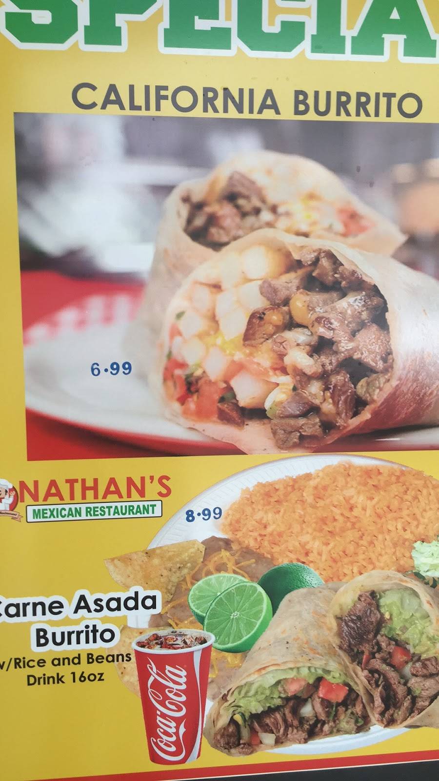 Nathans Mexican Restuarant | restaurant | 1072 E Vista Way, Vista, CA 92084, USA | 7603035093 OR +1 760-303-5093