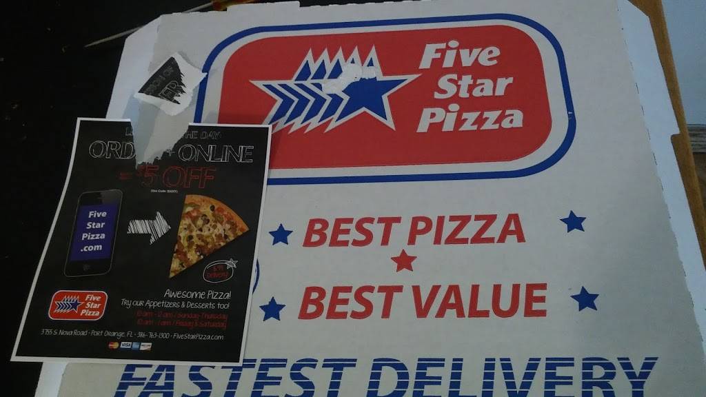 Five Star Pizza | restaurant | 3755 S Nova Rd B, Port Orange, FL 32129, USA | 3867631300 OR +1 386-763-1300