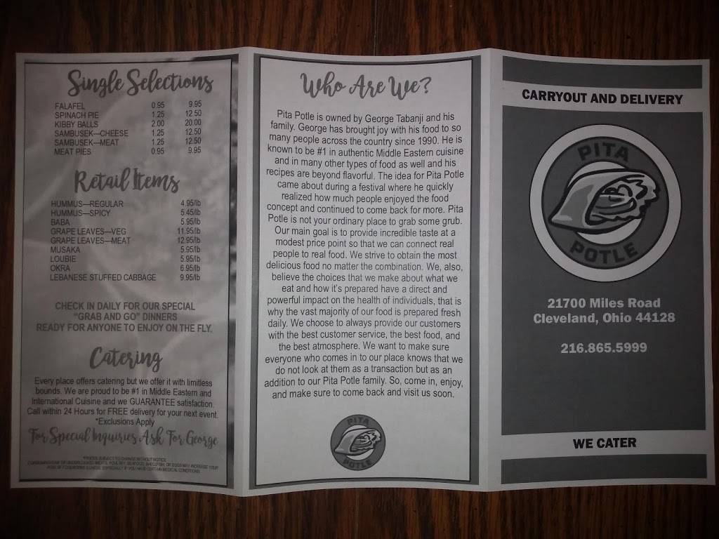 Pita Potle | restaurant | 21700 Miles Rd, North Randall, OH 44128, USA | 2168655999 OR +1 216-865-5999
