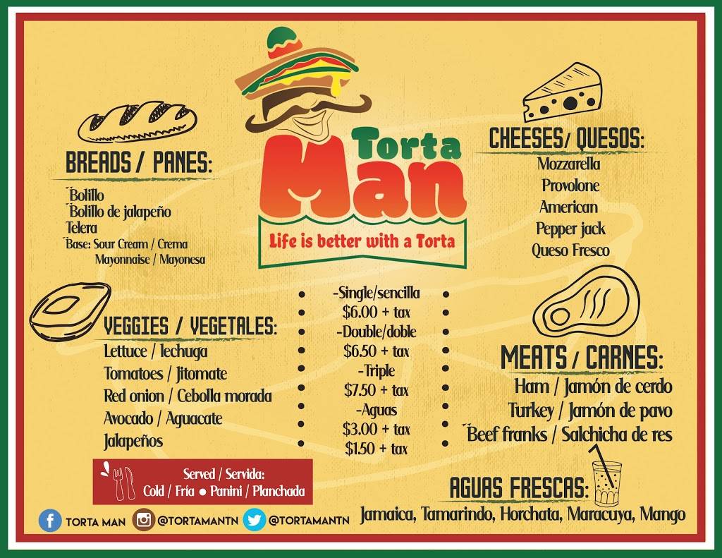 Torta Man | restaurant | 2851 Fort Campbell Blvd, Clarksville, TN 37042, USA | 9313024604 OR +1 931-302-4604