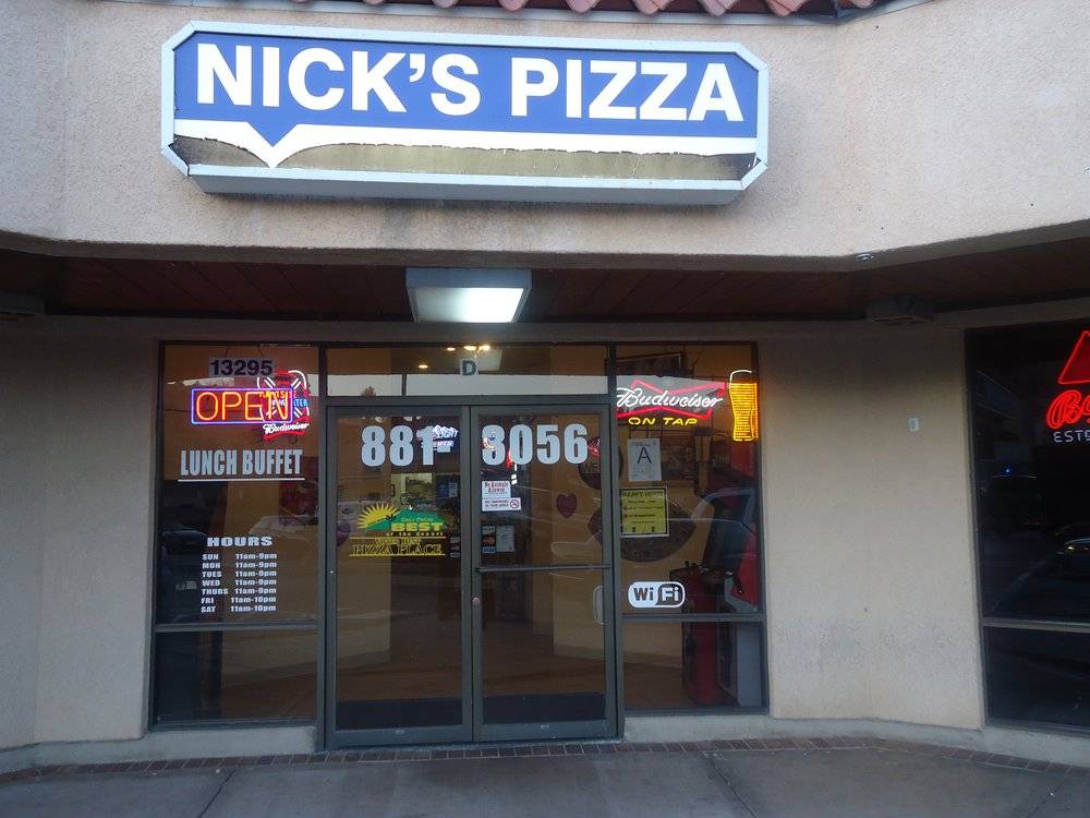 Nicks Pizza | restaurant | 13295 Spring Valley Pkwy d, Victorville, CA 92395, USA | 7608813056 OR +1 760-881-3056