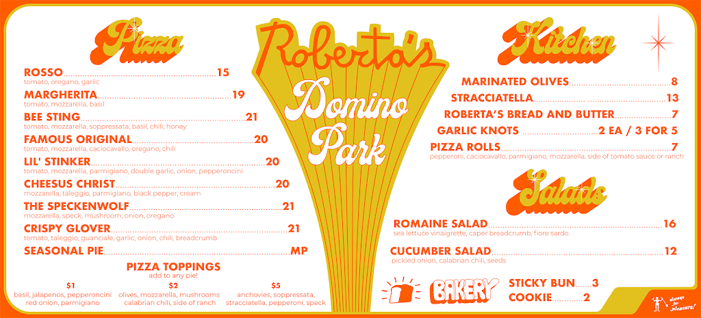 Robertas Domino Park | restaurant | 6 Grand St, Brooklyn, NY 11249, USA | 7182782400 OR +1 718-278-2400