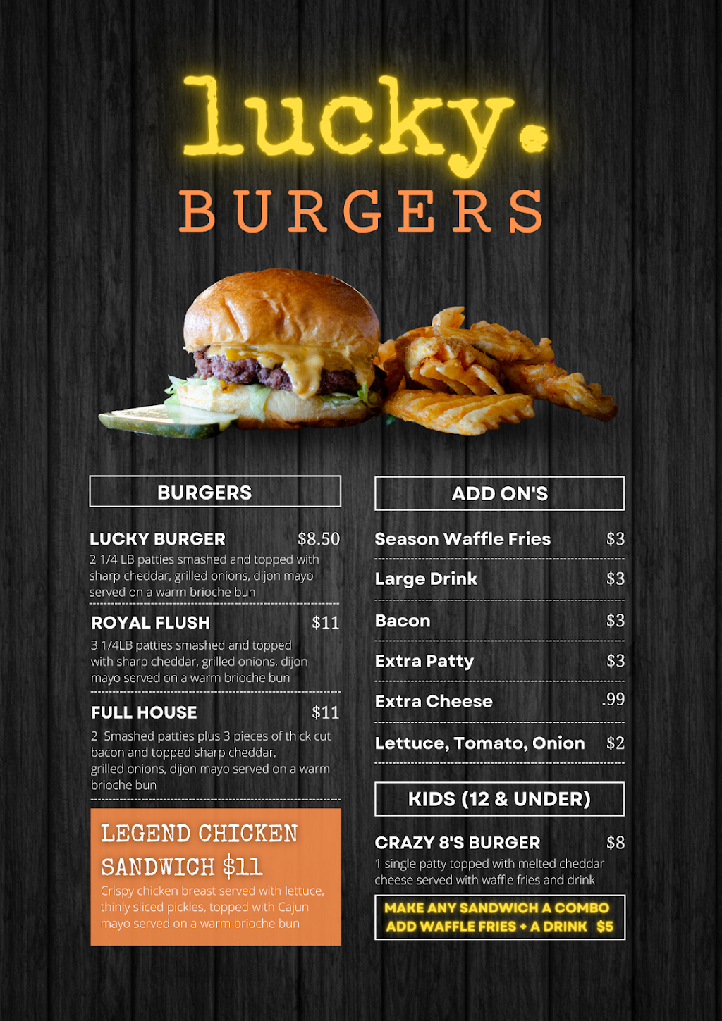 Lucky Burgers - Mount Prospect | restaurant | 1784 W Golf Rd, Mt Prospect, IL 60056, USA | 8479798989 OR +1 847-979-8989
