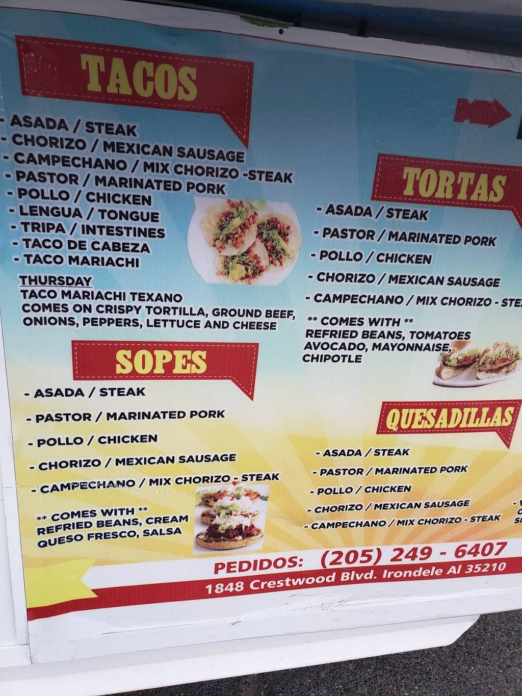 Taco Mariachi | restaurant | 1848 Crestwood Blvd, Irondale, AL 35210, USA | 2052496407 OR +1 205-249-6407