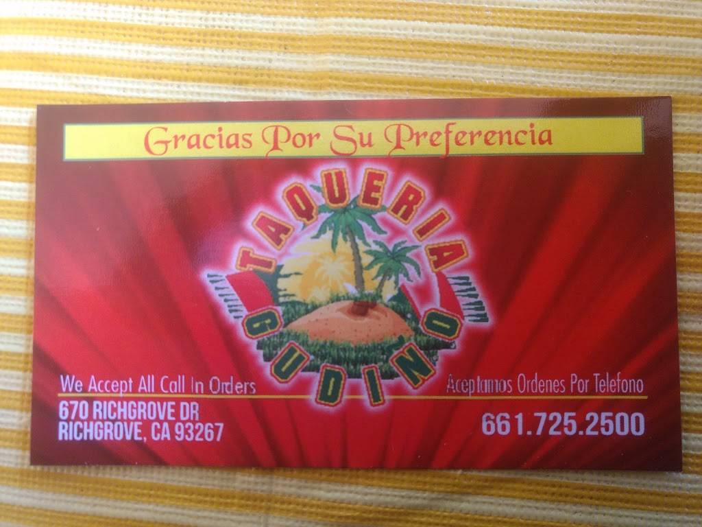 Taqueria Gudino | restaurant | 670 Richgrove Dr, Richgrove, CA 93261, USA | 6617252500 OR +1 661-725-2500