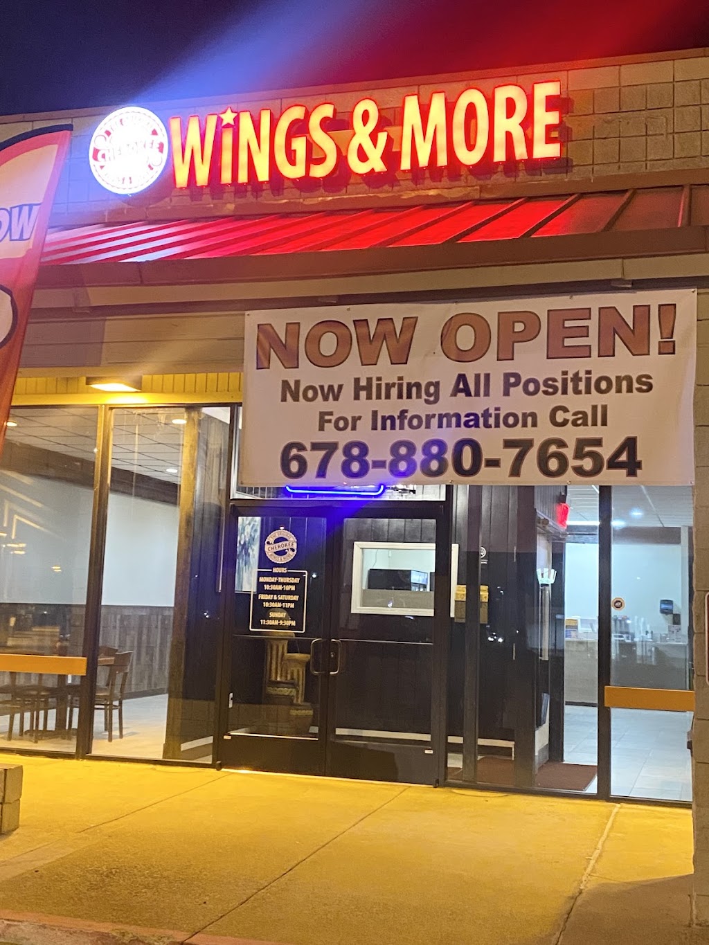 cherokee wings and more | restaurant | 1750 Marietta Hwy, Canton, GA 30114, USA | 6788807654 OR +1 678-880-7654