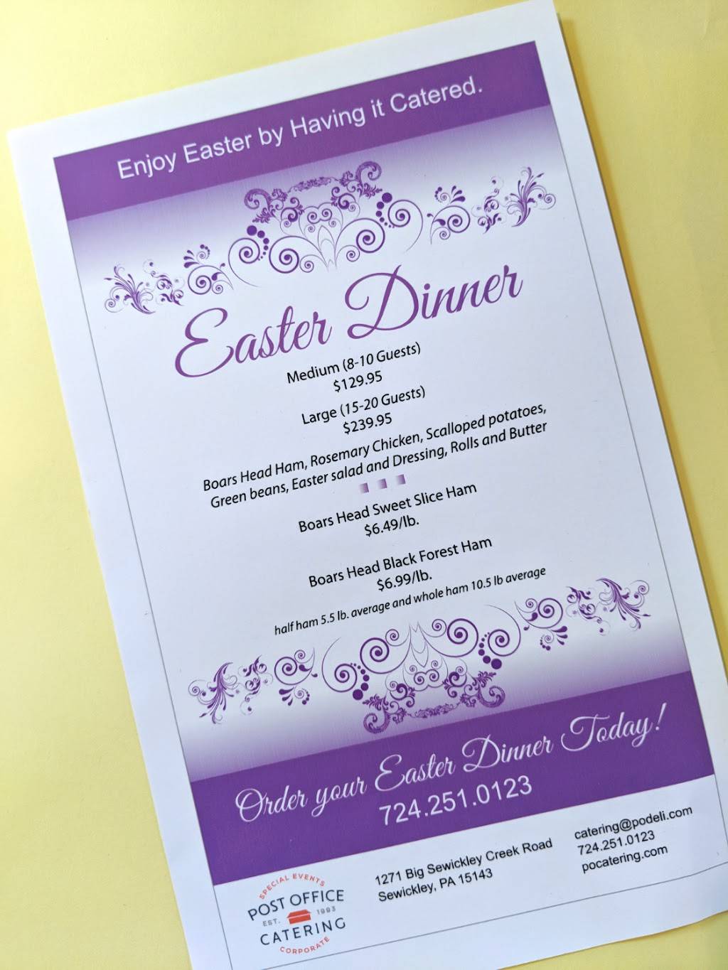 Post Office Catering | restaurant | 1271 Big Sewickley Creek Rd, Sewickley, PA 15143, USA | 7242510123 OR +1 724-251-0123