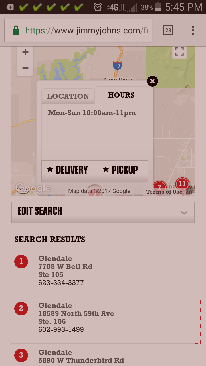 Jimmy Johns | meal delivery | 18589 N 59th Ave Suite 106, Glendale, AZ 85308, USA | 6029931499 OR +1 602-993-1499