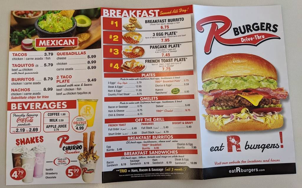 R Burgers | restaurant | 6231 Valley Springs Pkwy, Riverside, CA 92507, USA | 9516531245 OR +1 951-653-1245